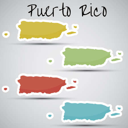 stickers in form of Puerto Ricoのイラスト素材