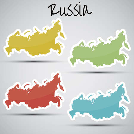 stickers in form of Russiaのイラスト素材