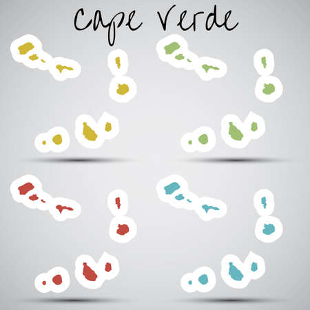 stickers in form of Cape Verdeのイラスト素材