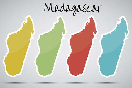 stickers in form of Madagascarのイラスト素材