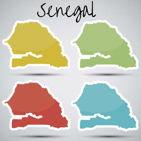 stickers in form of Senegalのイラスト素材