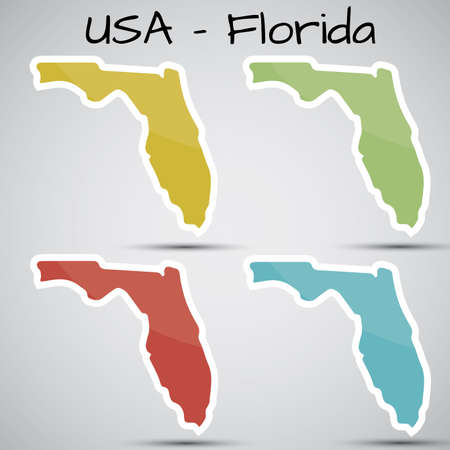 stickers in form of Florida state, USAのイラスト素材