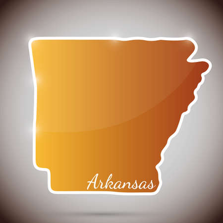 vintage sticker in form of Arkansas state, USAのイラスト素材