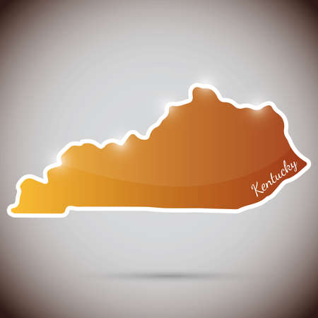 vintage sticker in form of Kentucky state, USAのイラスト素材
