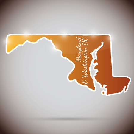 vintage sticker in form of Maryland   Washington dc, USAのイラスト素材