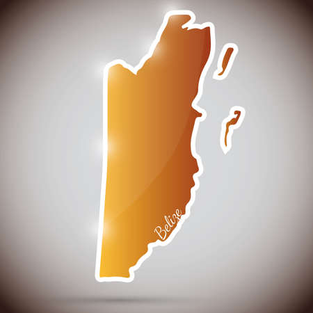 vintage sticker in form of Belizeのイラスト素材