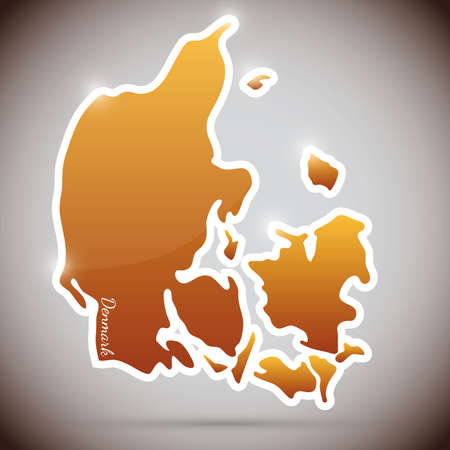 vintage sticker in form of Denmarkのイラスト素材