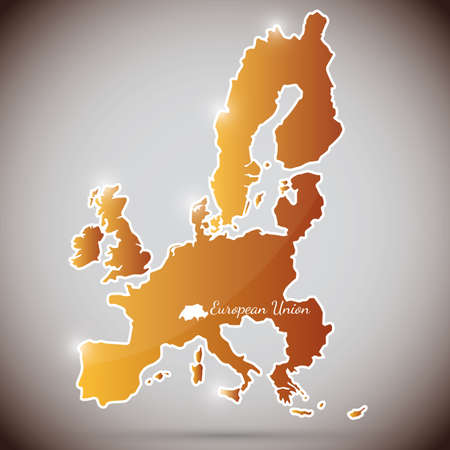 vintage sticker in form of the European Unionのイラスト素材