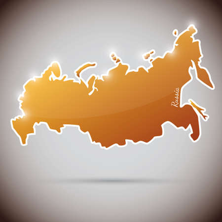 vintage sticker in form of Russiaのイラスト素材