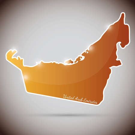 vintage sticker in form of United Arab Emiratesのイラスト素材