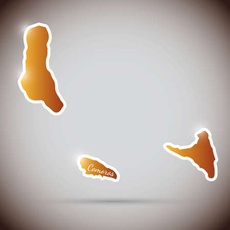 vintage sticker in form of Comorosのイラスト素材