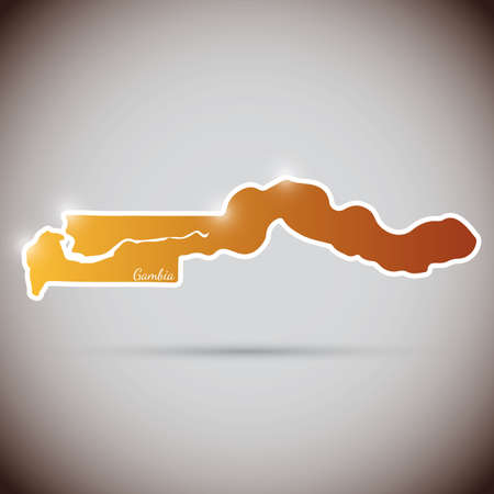 vintage sticker in form of Gambiaのイラスト素材