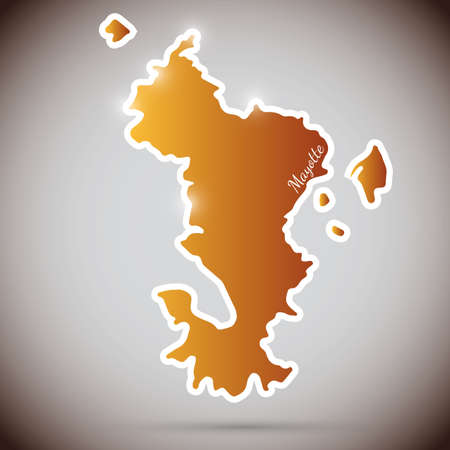 vintage sticker in form of Mayotteのイラスト素材