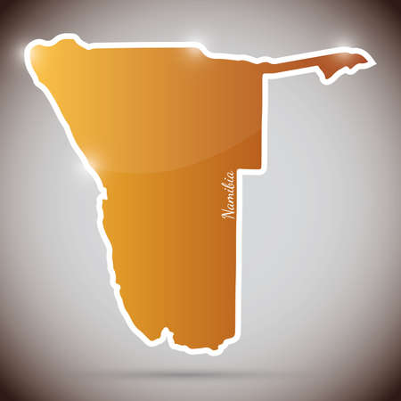 vintage sticker in form of Namibiaのイラスト素材