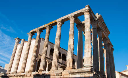 The roman temple of Diana in Merida, Spainの写真素材