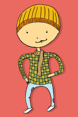 Hipster character illustration