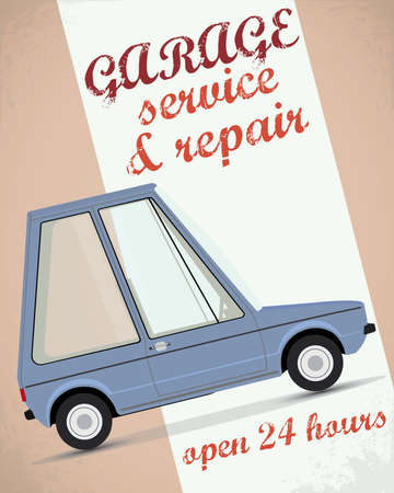 Retro car service sign のイラスト素材
