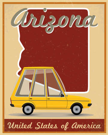 Arizona road trip vintage posterのイラスト素材