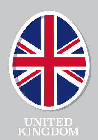 sticker flag of United Kingdom in form of easter eggのイラスト素材