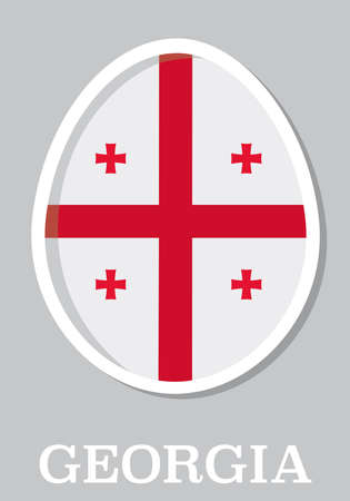 sticker flag of Georgia in form of easter eggのイラスト素材