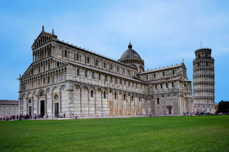 Piazza dei Miracoli and the leaning tower of Pisa, Italy の写真素材