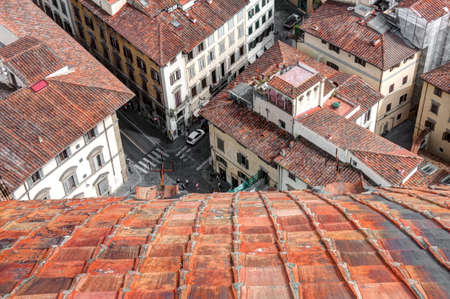 italian streets, old town of Florence, Italyの写真素材