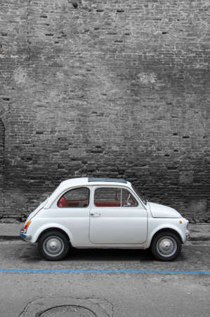 JUNE - JUNE 13  A Fiat 500 on June 13, 2014 on the street of Pisaのeditorial素材