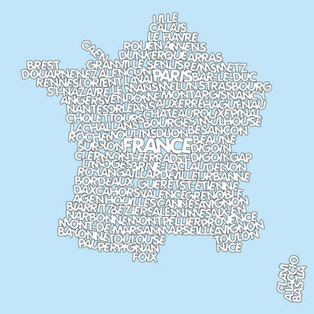 word cloud map of Franceのイラスト素材