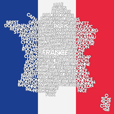 word cloud map of Franceのイラスト素材