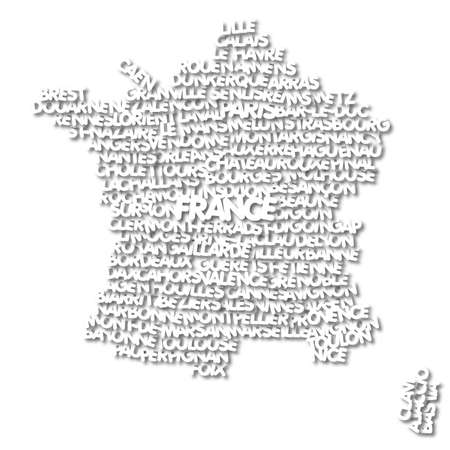 word cloud map of Franceの写真素材