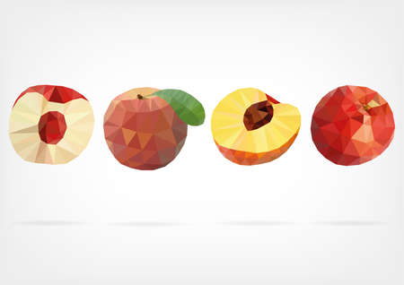 Low Poly Peachのイラスト素材