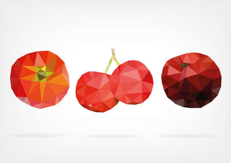 Low Poly Acerola fruitのイラスト素材