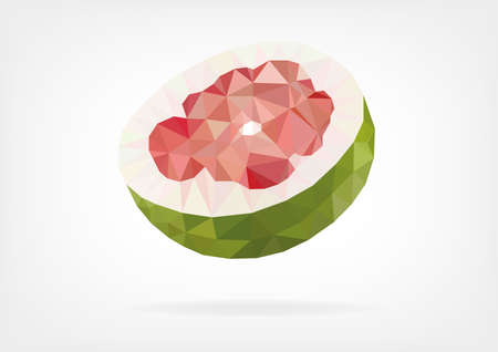 Low Poly Pomelo fruitのイラスト素材