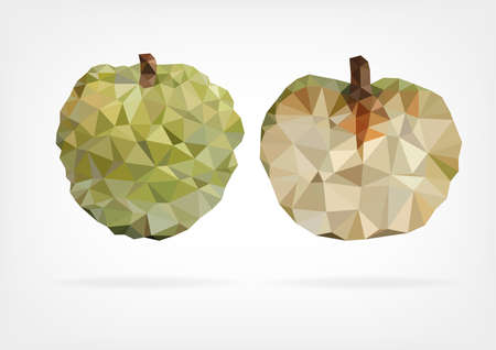 Low Poly Annona fruitのイラスト素材