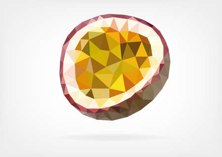 Low Poly Passion Fruit or Maracujaのイラスト素材