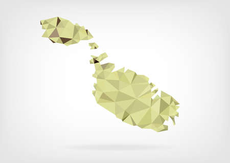 Low Poly Map of Maltaのイラスト素材