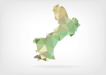 Low Poly map of french region Languedoc-Roussillonのイラスト素材