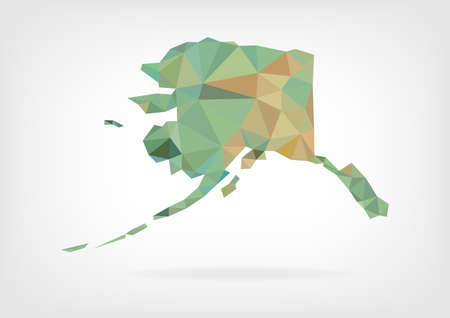 Low Poly map of Alaska stateのイラスト素材