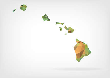Low Poly map of Hawaii stateのイラスト素材