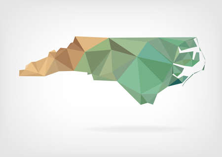 Low Poly map of North Carolina stateのイラスト素材
