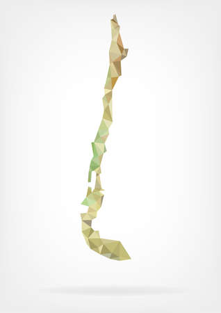 Low Poly map of Chileのイラスト素材