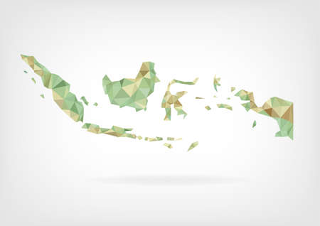 Low Poly map of Indonesiaのイラスト素材