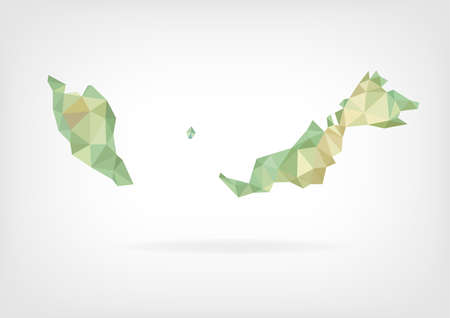 Low Poly map of Malaysiaのイラスト素材