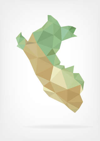 Low Poly map of Peruのイラスト素材