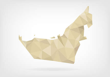 Low Poly map of United Arab Emiratesのイラスト素材