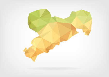 Low Poly map of german region Sachsenのイラスト素材
