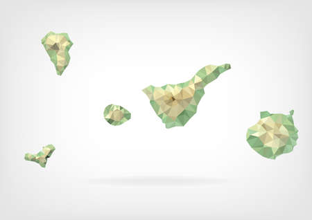Low Poly map of Canary Islandsのイラスト素材