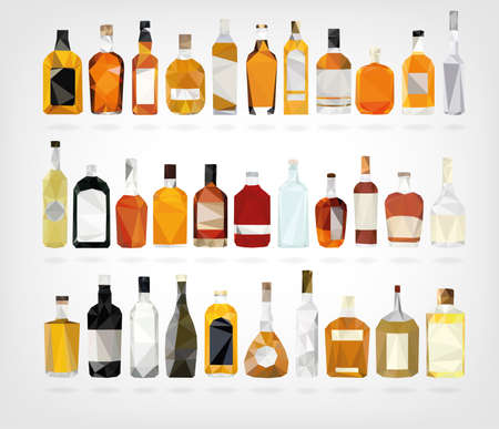 Low Poly Liquor Bottlesのイラスト素材