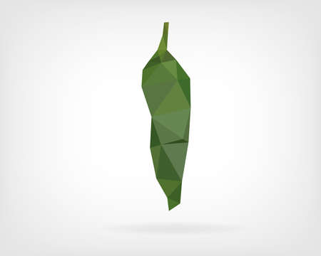 Low Poly Green Anaheim Pepperのイラスト素材