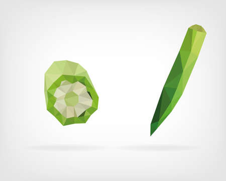 Low Poly Okra Fruitのイラスト素材